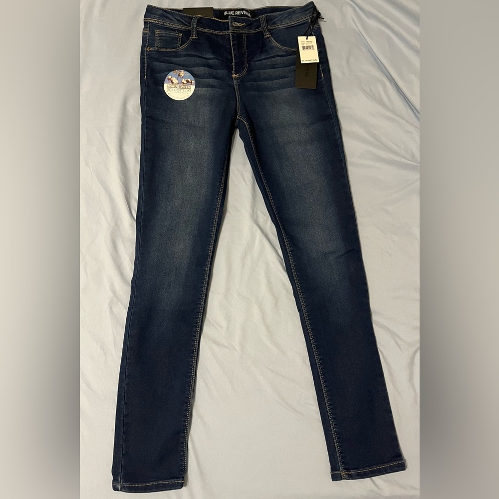 NWT Girls Blue Revival Knit Skinny Jean Size 16